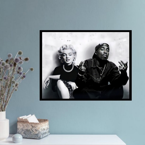 Marilyn Monroe and Tupac Fine Art Framed - Picture 3 of 3
